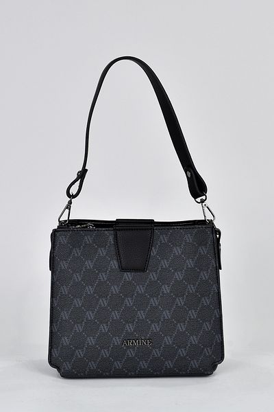 Armine 3 Compartment Women's Shoulder Strap Handbag Black 348