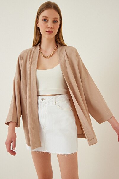 hazelin Жіночий візон з відкритим коміром, текстурований сезонний піджак Hzl2...