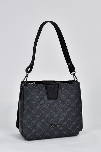 Armine 3 Compartment Women's Shoulder Strap Handbag Black 348