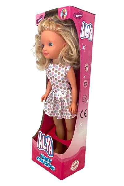 Gamze Oyuncak Alya Kutulu Türkçe Konuşan Sarı Saçlı Et ve Plastik Bebek Oyuncak (42 CM)