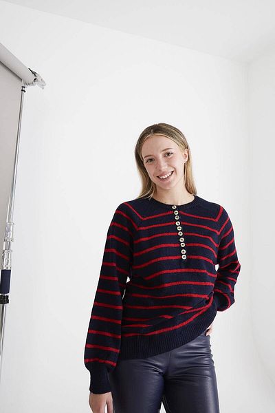 Addax Crew Neck Buttoned Knitwear Sweater K3860-D13