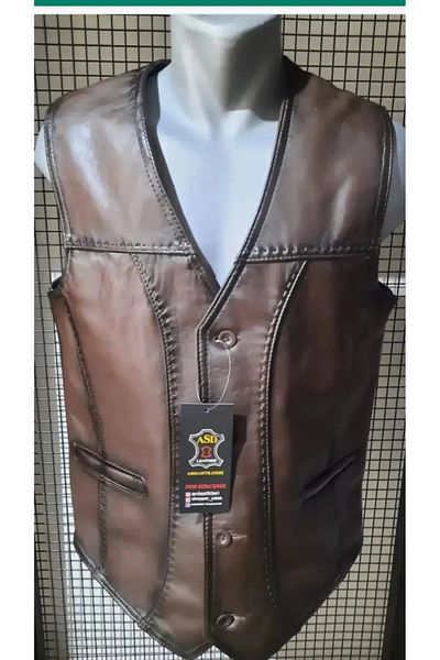 ArdaStilDeri Genuine Leather Biker Chopper Vest