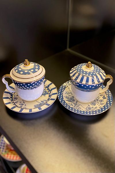 Lucky Art 2-Person Tea/Nescafe Cup Set with Lid