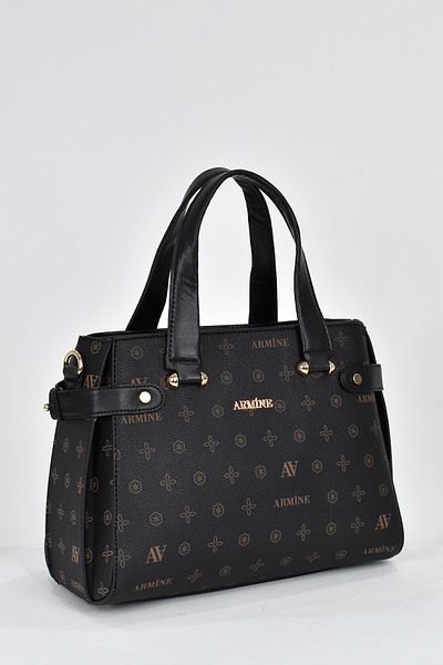 Armine 3 Compartment Women's Shoulder Strap Handbag Black 172