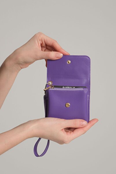 Garbalia Mini Best Small Purple (Plum) Women's Wallet with Handle, Card Holder and Zipper Compartment and Money Compartment