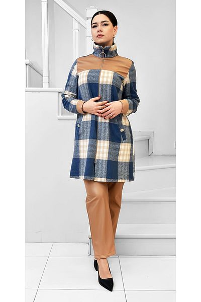 Ecem Kasab Boutique Capă cu fermoar cu detalii din piele Selinada