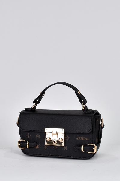 Armine Γυναικεία τσάντα χιαστί με λουράκι ώμου πολλαπλών τμημάτων Μαύρη 359