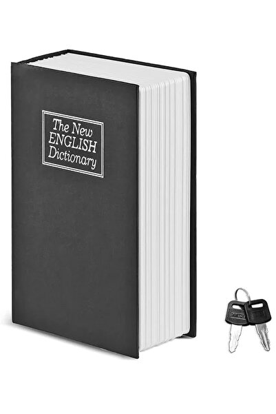 STLIFE Kitap Görünümlü Gizli Kasa Anahtarlı Çelik Kasa Altın Euro Para Saklam...