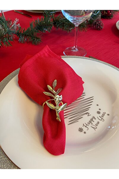 Decamor home 6 Pieces Linen Textured Red Napkin Cloth Napkin