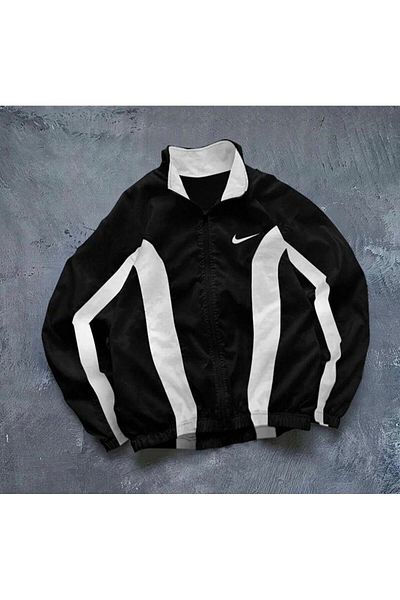 Tarz Yeri Digital Printed Windbreaker - Black