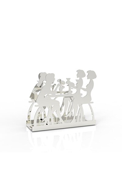 decorelax Suport pentru șervețele din metal argintiu cu tematică chat