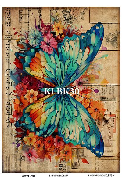 LİNEART Lineart Brass Decopage Paper KLBK30 29x42cm