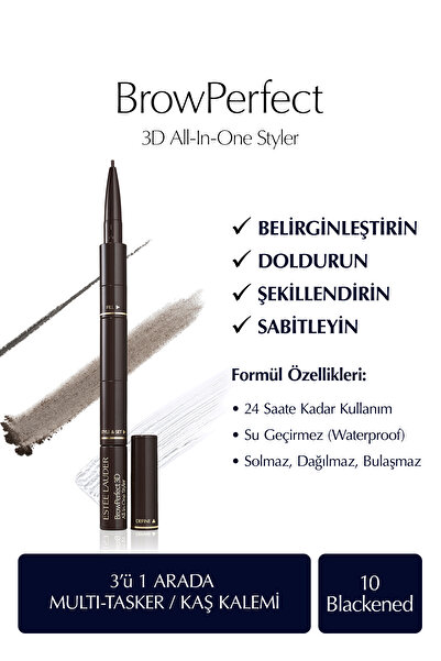 Estee Lauder Kaş Kalemi - BrowPerfect 3D All-In-One Styler Multi-Tasker 10 Bl...