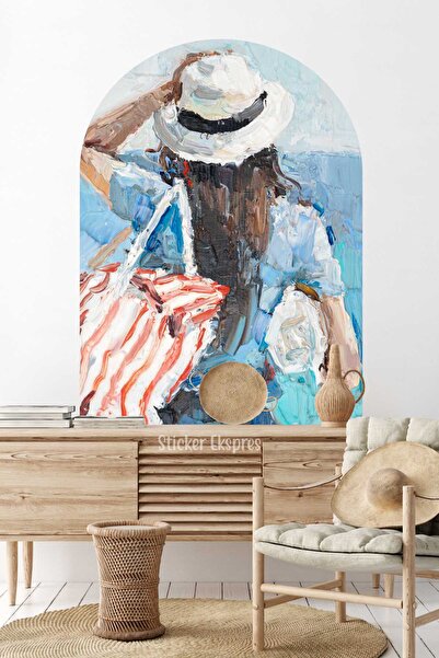 Sticker Ekspres Живопис олійними фарбами «Портрет жінки, що дивиться на море»...