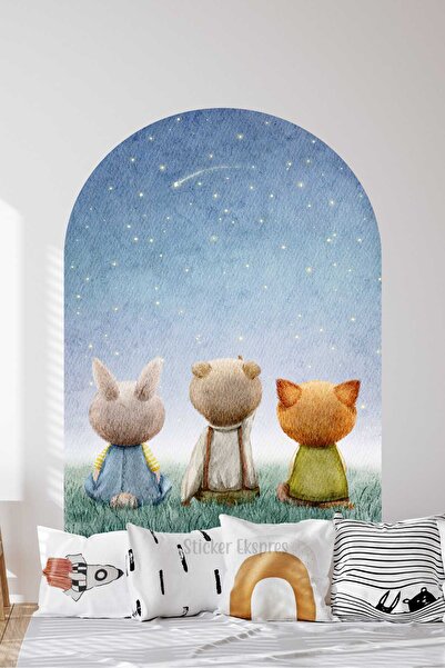 Sticker Ekspres Autocolant de perete oval cu arc decorativ pentru camera copi...