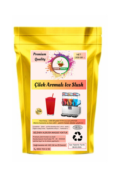 coffee Naturelle Çilek Ice Slush - Buzlaş - Karlama - 1300 GR - Premium Quality