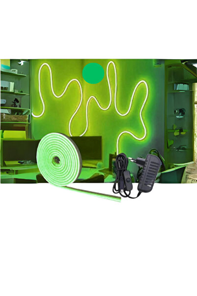 VOLTMARKET Neon Esnek Şerit Led 5 Metre Yeşil + 220 Volt Fiş