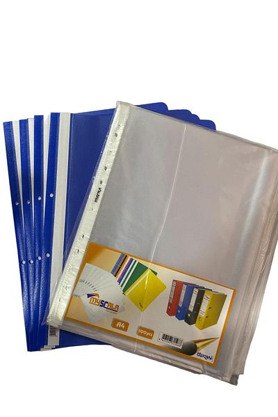 Dudo Baby 10-Piece Blue Ring Binder 100-Piece Transparent File Office Set