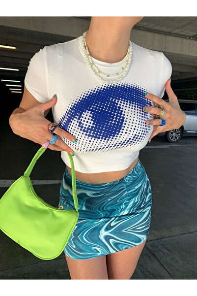 Jose Clothing Γυναικεία μπλούζα με κοντομάνικη στάμπα σε λευκό χρώμα