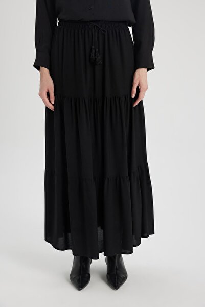 DeFacto Beli Bağcıklı Viskon Maxi Etek Z3406az24sp