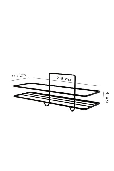 boz concept home Set of 2 Bathroom Organizer Shampoo Rack Matte Black ADHESIVE 4 HANGers Shower Shelf Stainless Organizer
