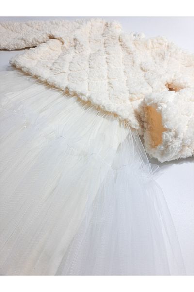 MİM Winter Girl Dress with Plush Tutu Skirt