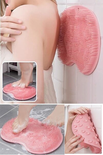 LOVYCO Silicone Bath Brush with Suction Cup - Foot Massage, Pad, Back Scrub a...
