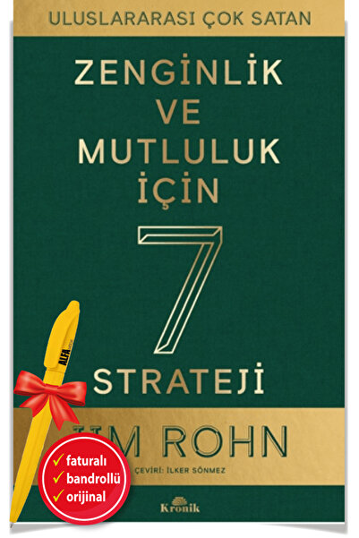 Alfa Moda Kalem + Zenginlik ve Mutluluk için 7 Strateji kitabı yeni / Jim Rohn - Kronik Kitap