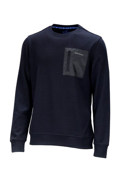 Shinzone Erkek Standart Fit Bisikler Yaka Cep Fermuarlı Siyah Sweatshirt