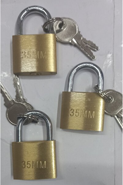 Yerli 35 lik ortak anahtar asma kilitler 3 lü set
