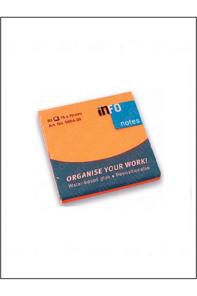 KARADENİZ DİJİTAL info notes 75x75mm 80 sheets PHOSPHORIZED ORANGE post, adhesive note paper