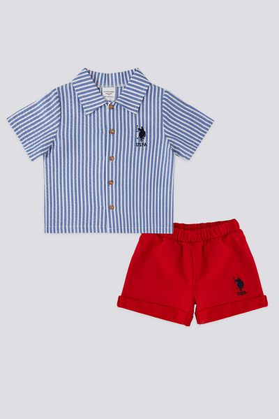 U.S. Polo Assn. Short Shirt Red Baby Boy Set