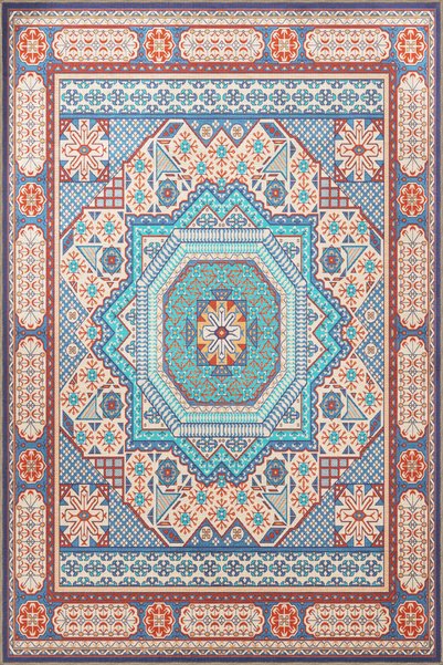 Rugs Modern Halı سجادة زخرفية عتيقة متعددة الألوان بزخارف تقليدية بنمط عرقي 3435
