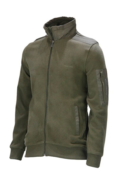 Shinzone Erkek Standart Fit Kol Cepli Fermuarlı Haki Sweatshirt
