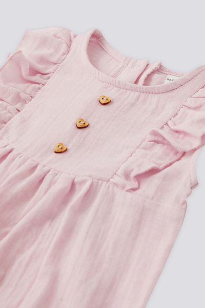 U.S. Polo Assn. بذلة للفتيات الصغيرات باللون الوردي مرخصة من Polo Assn