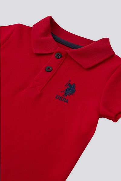 U.S. Polo Assn. بدلة طفل رضيع باللون الأحمر مرخصة من U.S. Polo Assn