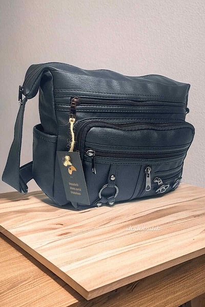 DodoButik Geantă neagră Messenger de damă 
