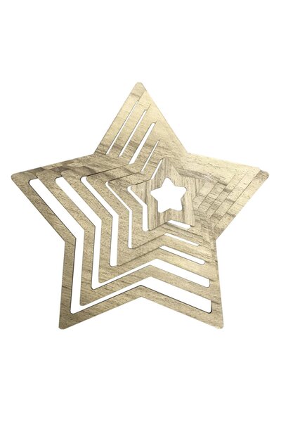 aladepo Звездно макраме - комплект от 6 обръча 30 см