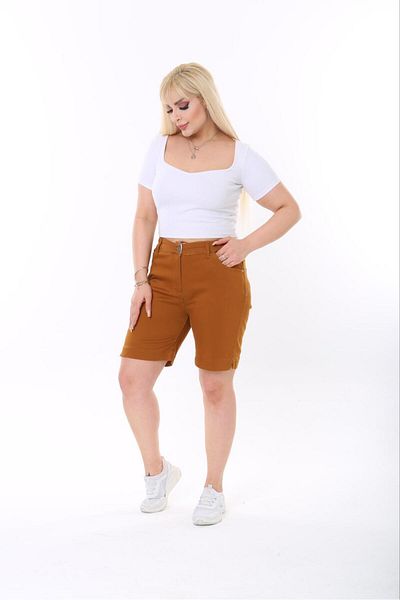 SERRA BÜYÜK BEDEN LARGE SIZE GABARDIN SHORTS