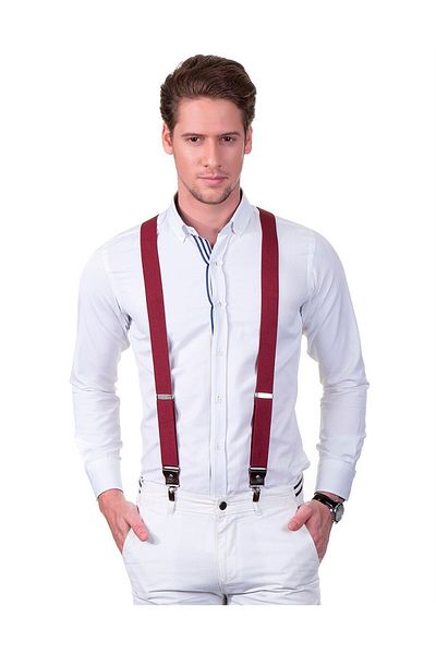 Tudors Men's Burgundy Trousers Strap