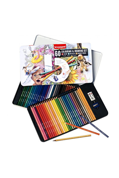 Bruynzeel Creative Artists Drawing and Colouring Kuru Boya Seti 60 Parça