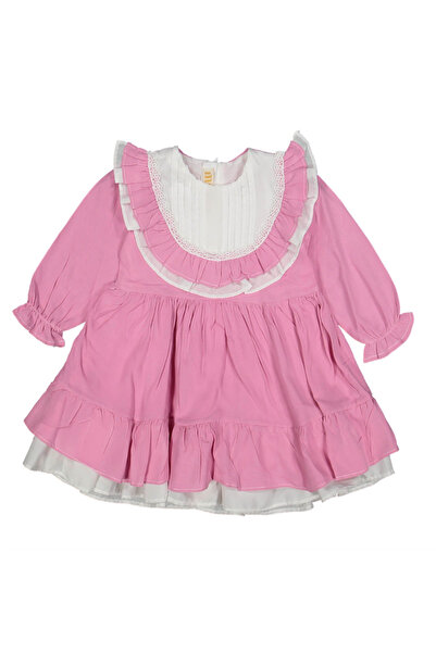 Mama and Miel Kız Çocuk Güpürlü Fırfırlı Vintage Elbise