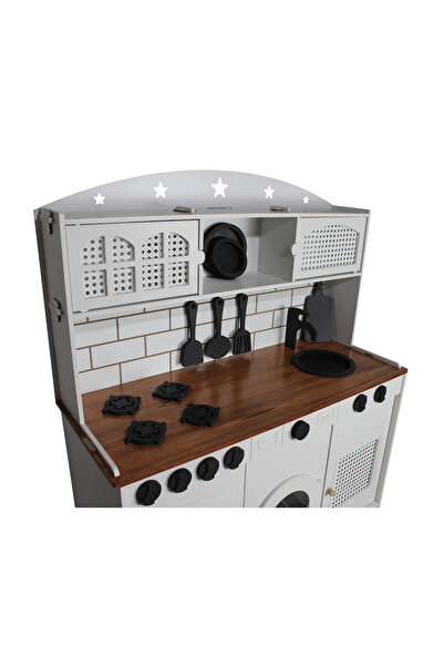 Hedef Ahşap Oyuncak Mutfak(LEDLİ-HAZERANLI)