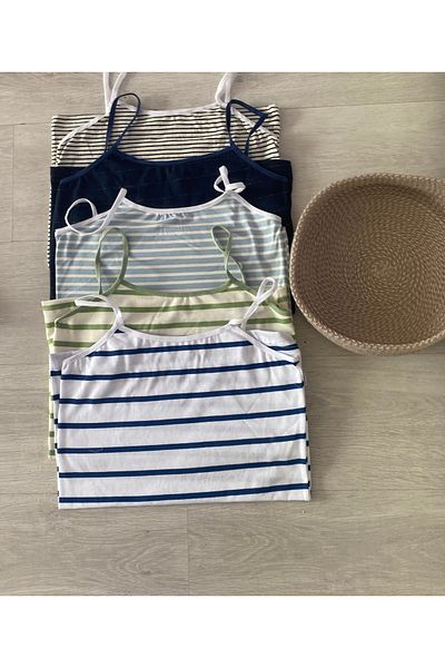 EBRULİ BUTİK06 5-Piece LICRACY STRIPED STRING WOMEN'S ATHLETE