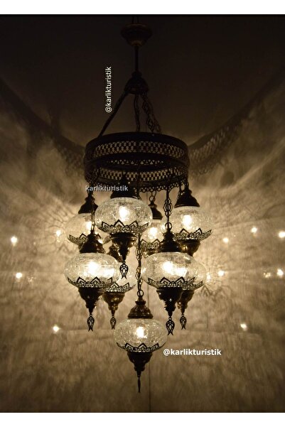 karlıkturistik Otantik Sarkıt Avize 8+1 Restorant Aydınlatması Tavan Lambası ...