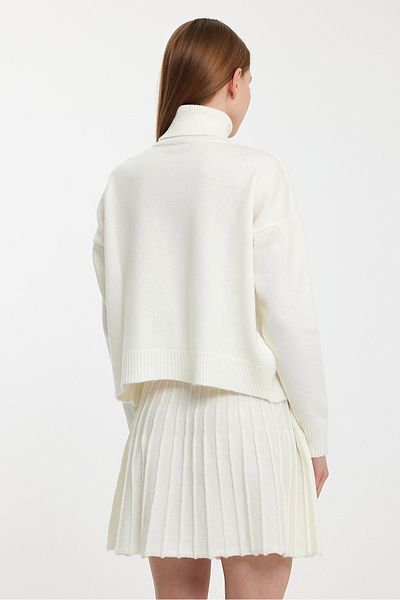Life Knitwear Turtleneck Sweater Pleated Mini Skirt Set