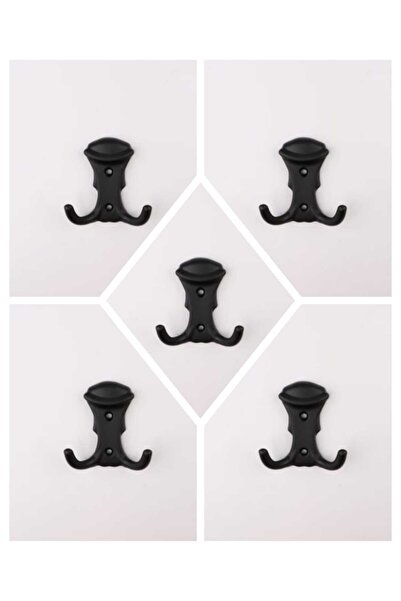 Genel Markalar Kobra Askı Siyah 5’li Dolap Fortmanto Kapı Banyo Elbise Havlu Askılığı