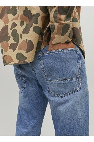 Jack & Jones Yüksek Bel Cropped Fit Mavi Erkek Denim Pantolon 12229859_jjıfra...