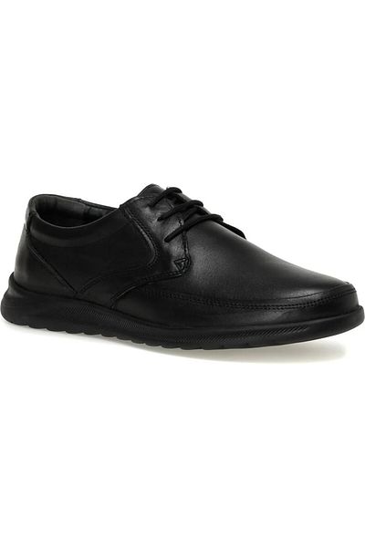 Polaris POLARIS106727 GENUINE LEATHER 5 POINT LACE-UP BLACK MEN'S SHOES
