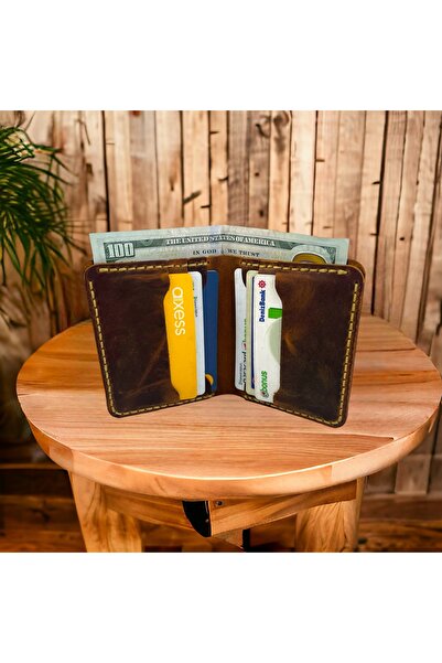 DeriDünyası حامل بطاقات محفظة من الجلد الطبيعي